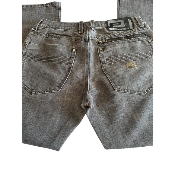 Southpole Men's Denim Jeans Size 34 With Back Pocket Zipper Detailing - Picture 7 of 12